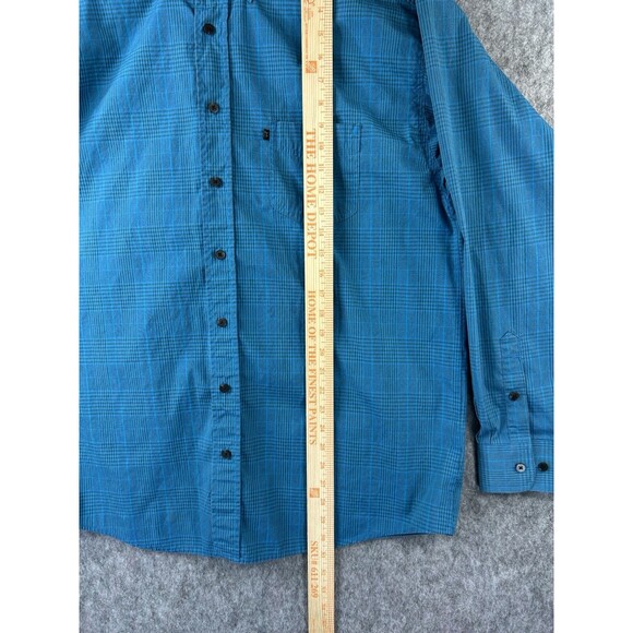 Panhandle Blue Button Down Shirt Long Sleeve Western Sz L Tuf Cooper Performance - Picture 6 of 9